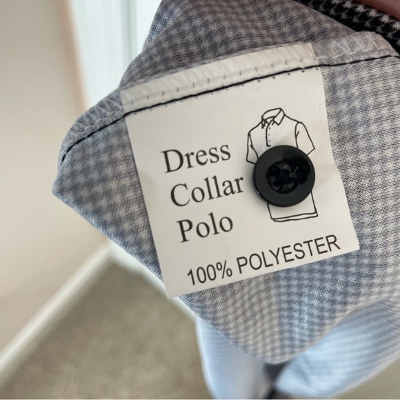 NWT Collars & Co. Black Houndstooth Semi-Spread Collar Polo in Size Large - Picture 7 of 8